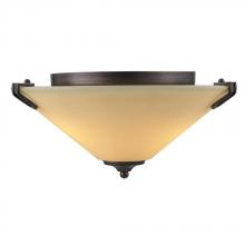 Golden 9363-FM GMT - Three Light Bronze Bowl Flush Mount